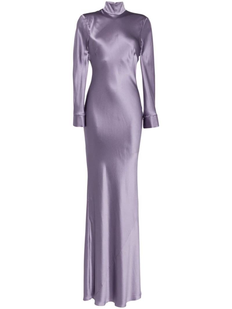 Michelle Mason long sleeve silk gown - Purple von Michelle Mason