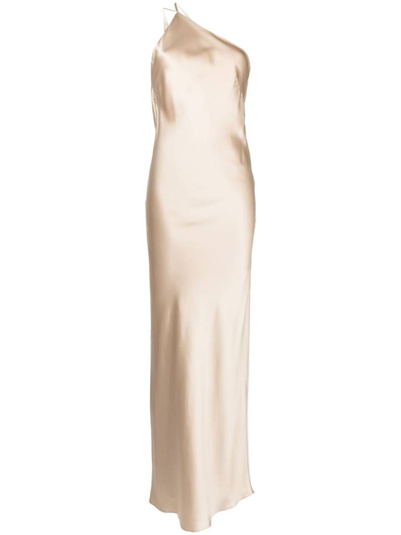 Michelle Mason one-shoulder bias silk gown - Gold von Michelle Mason