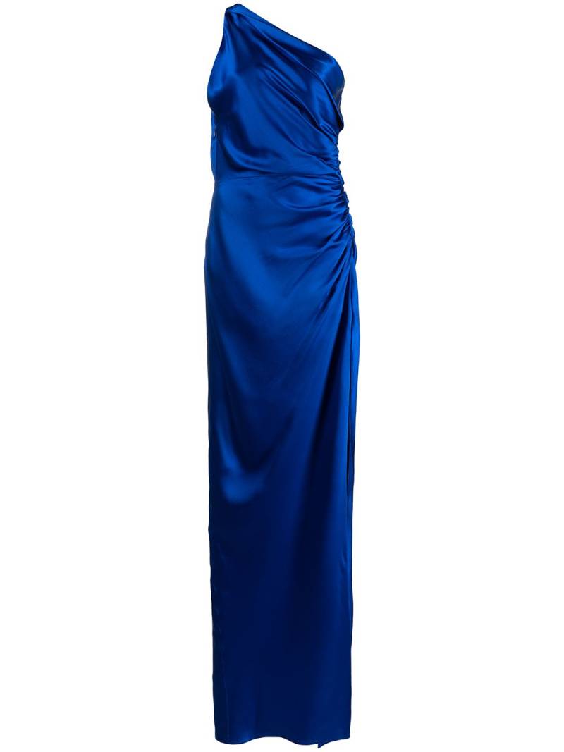 Michelle Mason one-shoulder silk gown - Blue von Michelle Mason