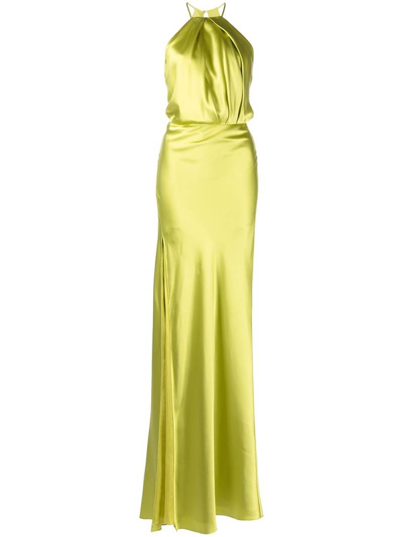 Michelle Mason pleat-detail halterneck dress - Green von Michelle Mason