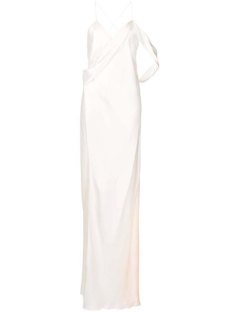 Michelle Mason silk wrap floor-length gown - White von Michelle Mason