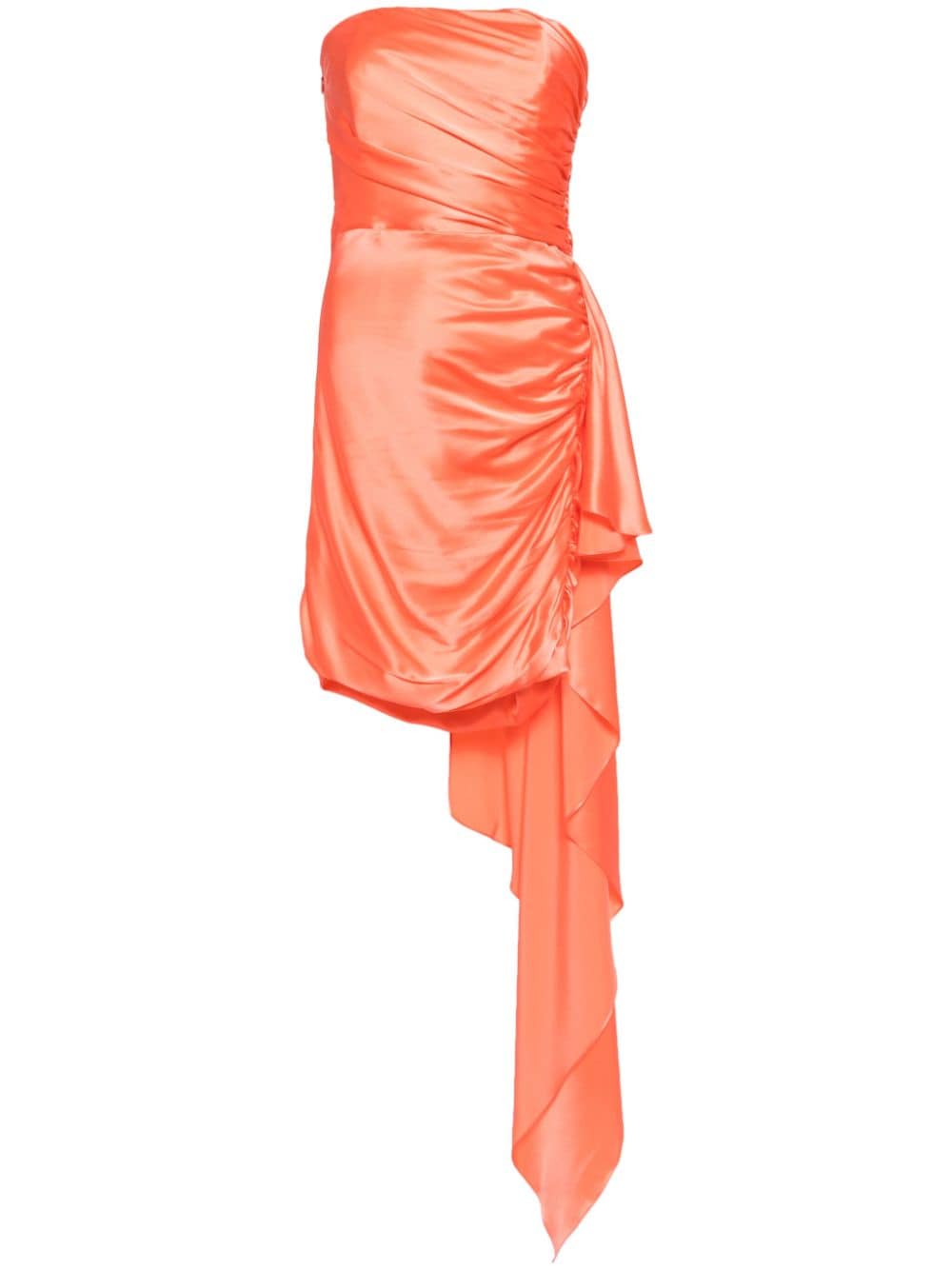 Michelle Mason strapless gathered silk mini dress - Orange von Michelle Mason