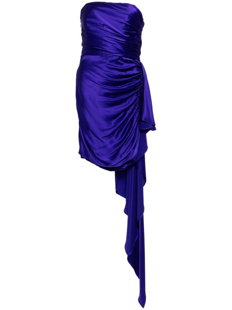 Michelle Mason strapless gathered silk mini dress - Purple von Michelle Mason