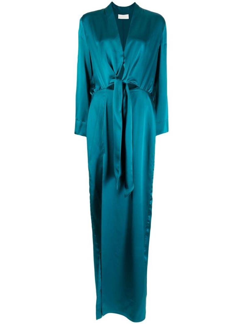 Michelle Mason tie front kimono gown - Green von Michelle Mason