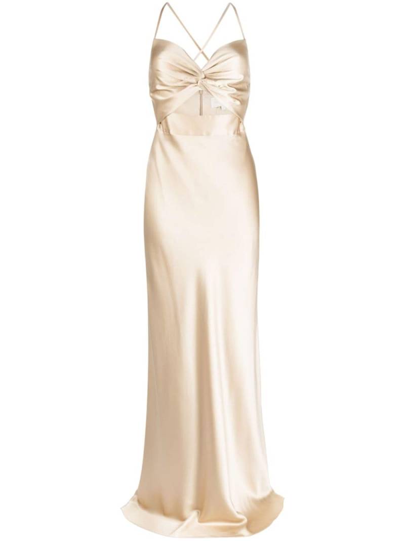 Michelle Mason twisted-bodice silk gown - Gold von Michelle Mason