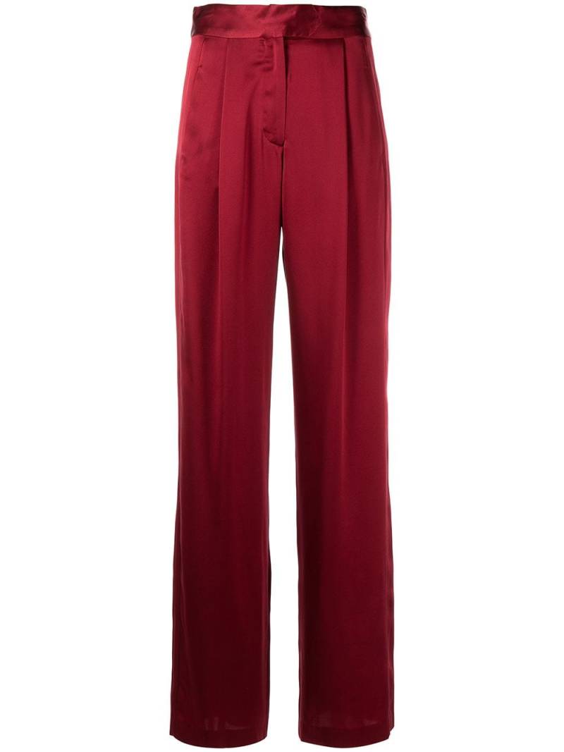 Michelle Mason wide-leg silk satin trousers - Red von Michelle Mason