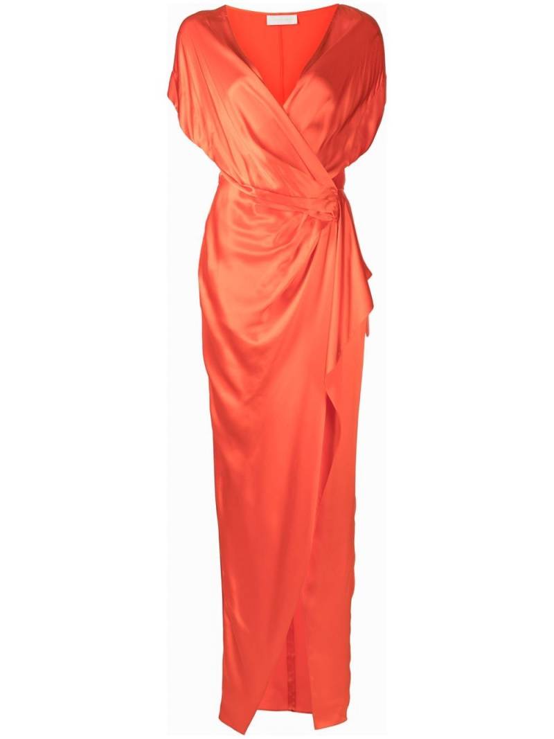 Michelle Mason wrap drape-detail gown dress - Orange von Michelle Mason