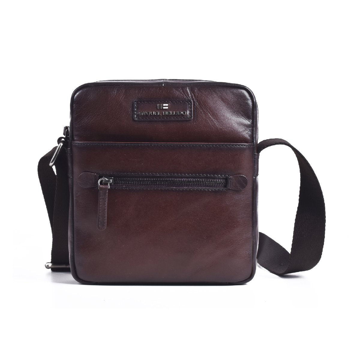 Crossbody Tasche aus Leder 22 cm in Braun von Miguel Bellido