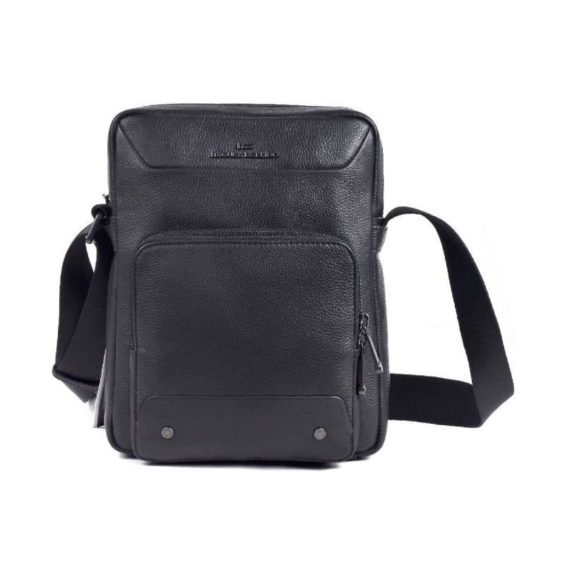 Crossbody Tasche aus Leder 26 cm in Schwarz von Miguel Bellido