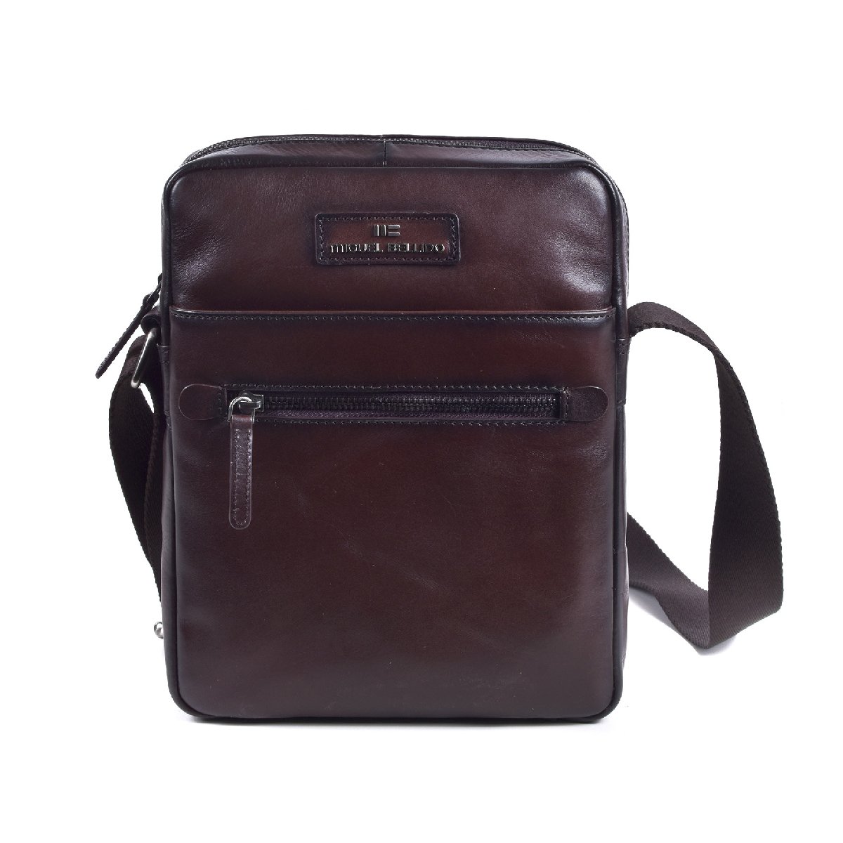 Crossbody Tasche aus Leder 27 cm in Braun von Miguel Bellido