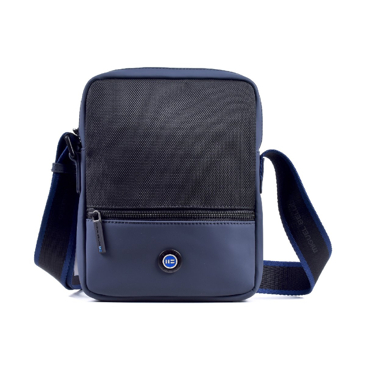 Crossbody Tasche aus Textil 23 cm in Schwarz/Blau von Miguel Bellido