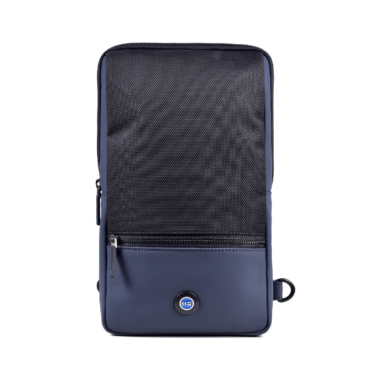 Crossbody Tasche aus Textil 30 cm in Schwarz/Blau von Miguel Bellido