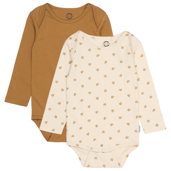 Mikk-Line - Kid's 2-Pack L/S Body - Alltagsunterwäsche Gr 68 beige von Mikk-Line