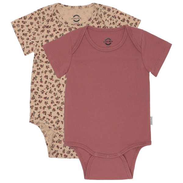 Mikk-Line - Kid's 2-Pack S/S Body - Alltagsunterwäsche Gr 62 rot von Mikk-Line