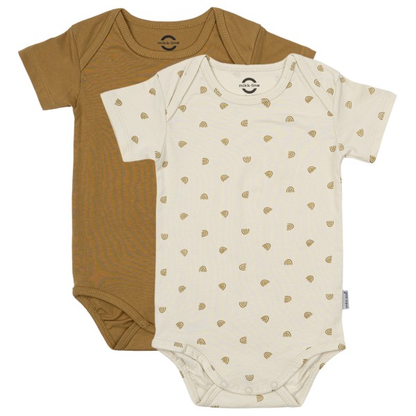 Mikk-Line - Kid's 2-Pack S/S Body - Alltagsunterwäsche Gr 68 beige von Mikk-Line