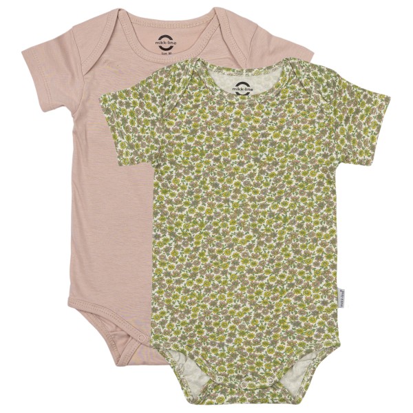 Mikk-Line - Kid's 2-Pack S/S Body - Alltagsunterwäsche Gr 68 oliv von Mikk-Line