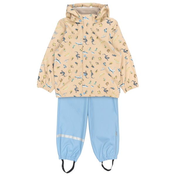 Mikk-Line - Kid's PU Rain Set Magic Rec. w. Suspension 104 Gr 104;110;116;122;128;74;80;86;92;98 beige;weiß von Mikk-Line