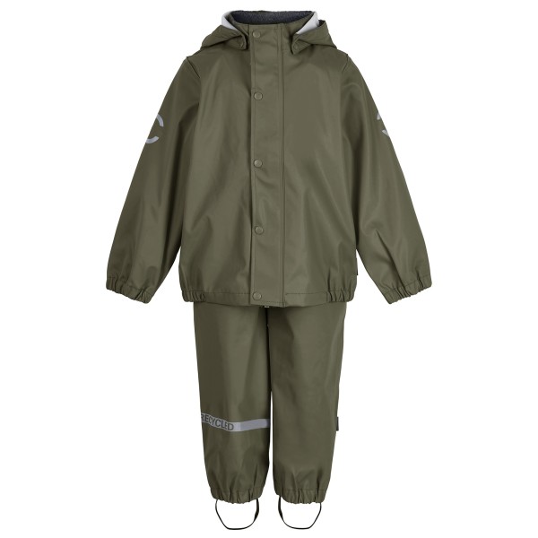 Mikk-Line - Kid's PU Rain w. Suspension Recycled Gr 104 oliv von Mikk-Line