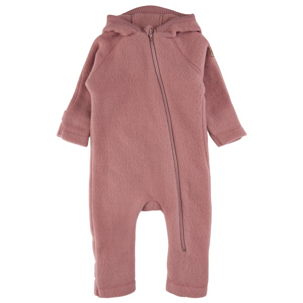 Mikk-Line - Wool Baby Suit with Ears - Overall Gr 68 rosa von Mikk-Line