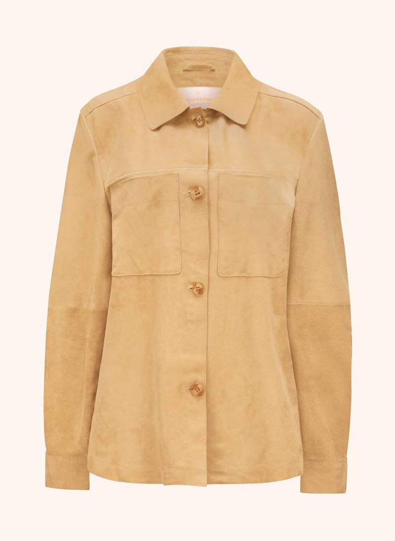Milestone Leder-Overshirt Msvicki beige von Milestone