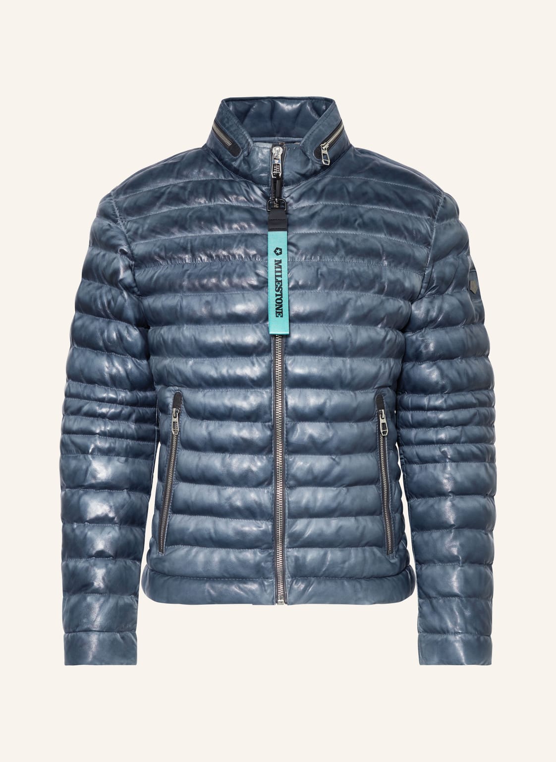 Milestone Lederjacke Mscavallino Mit Sorona® Aura-Isolierung blau von Milestone