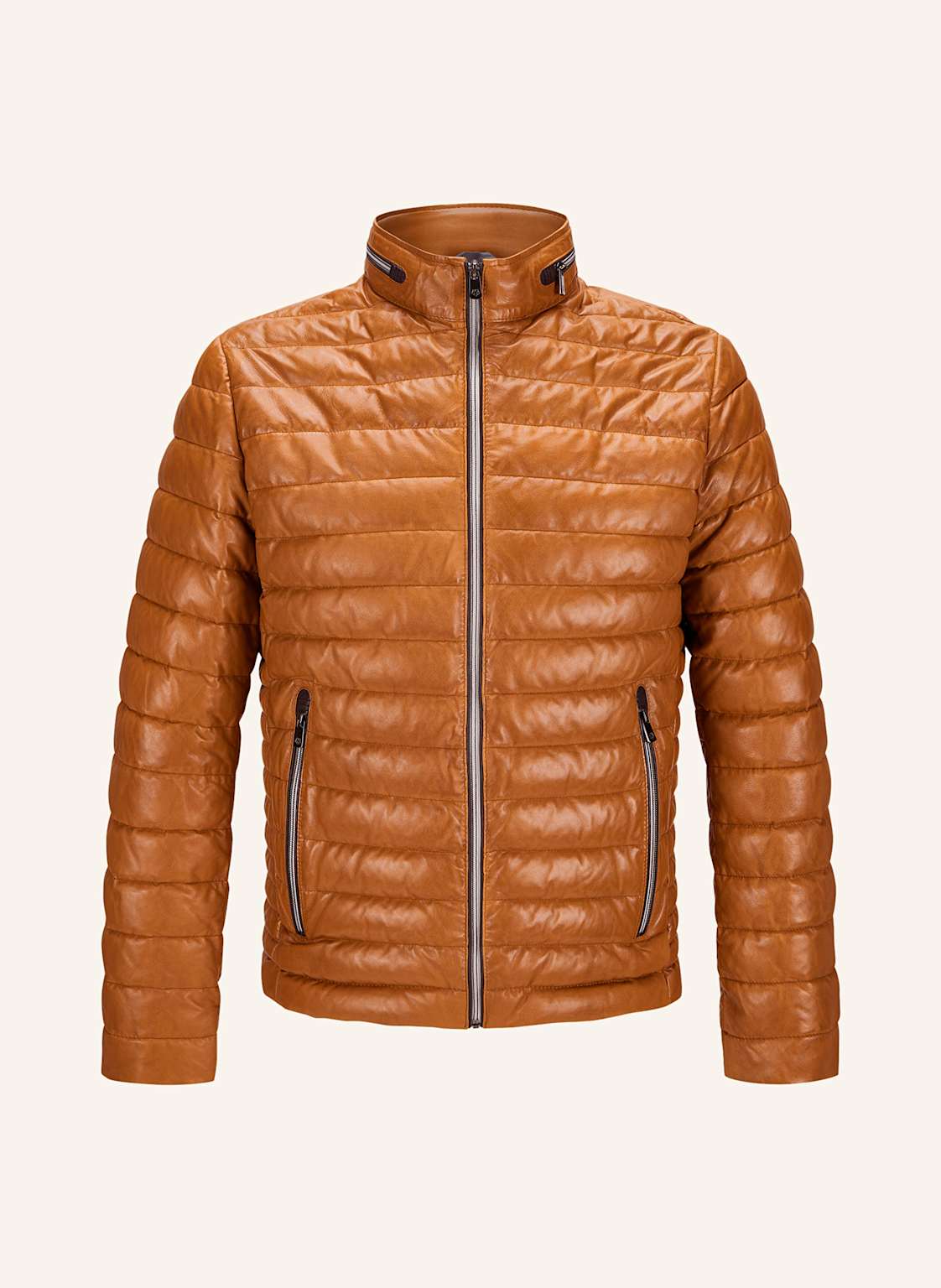 Milestone Steppjacke Mscortino Aus Leder Mit Dupont™ Sorona®-Isolierung orange von Milestone