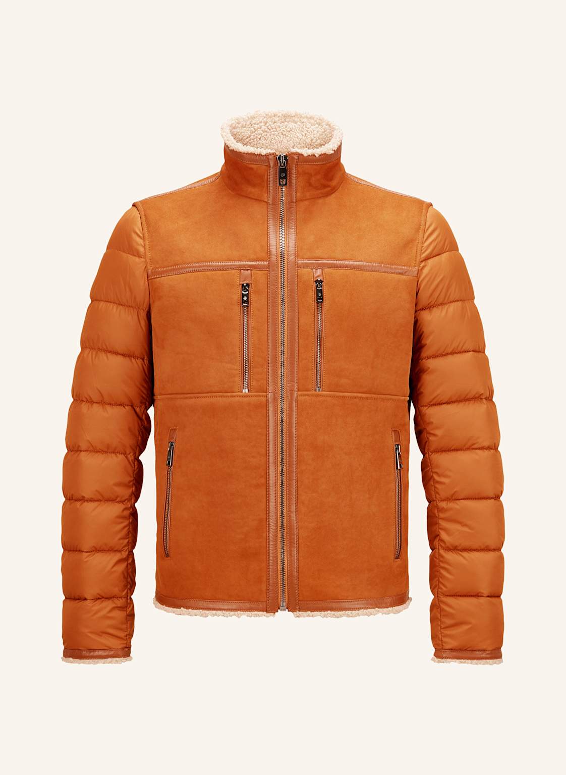 Milestone Steppjacke Msdorino Im Materialmix orange von Milestone