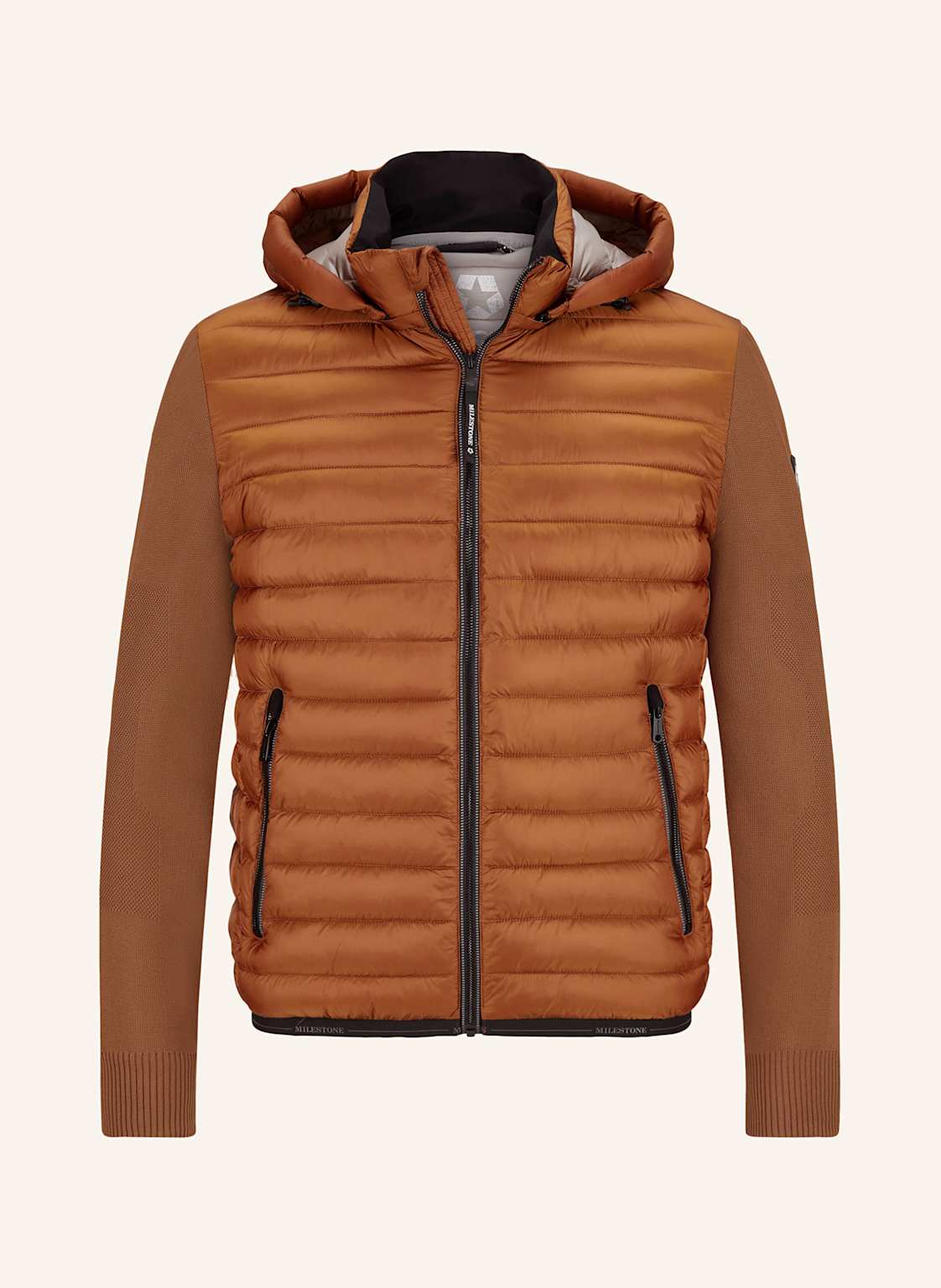 Milestone Steppjacke Msgenua Im Materialmix Mit Abnehmbarer Kapuze orange von Milestone