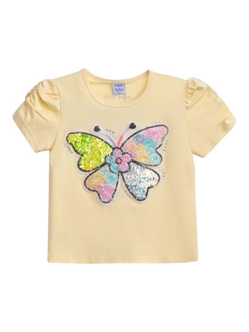 Mimi Tutu butterfly-appliqué T-shirt - Yellow von Mimi Tutu