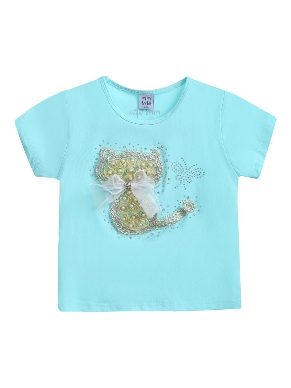 Mimi Tutu cat-appliqué T-shirt - Blue von Mimi Tutu