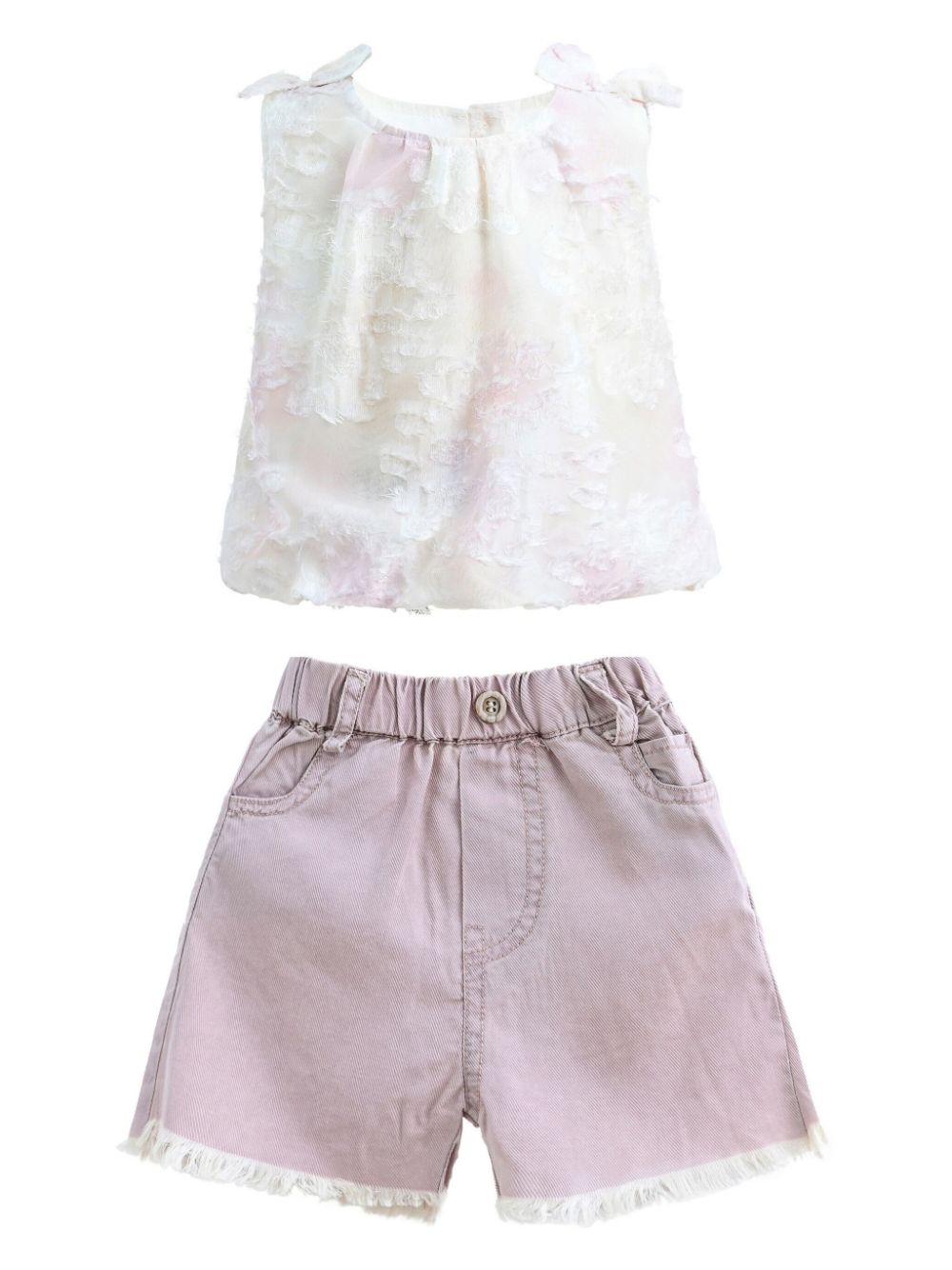 Mimi Tutu floral-print cotton shorts set (two) - Neutrals von Mimi Tutu