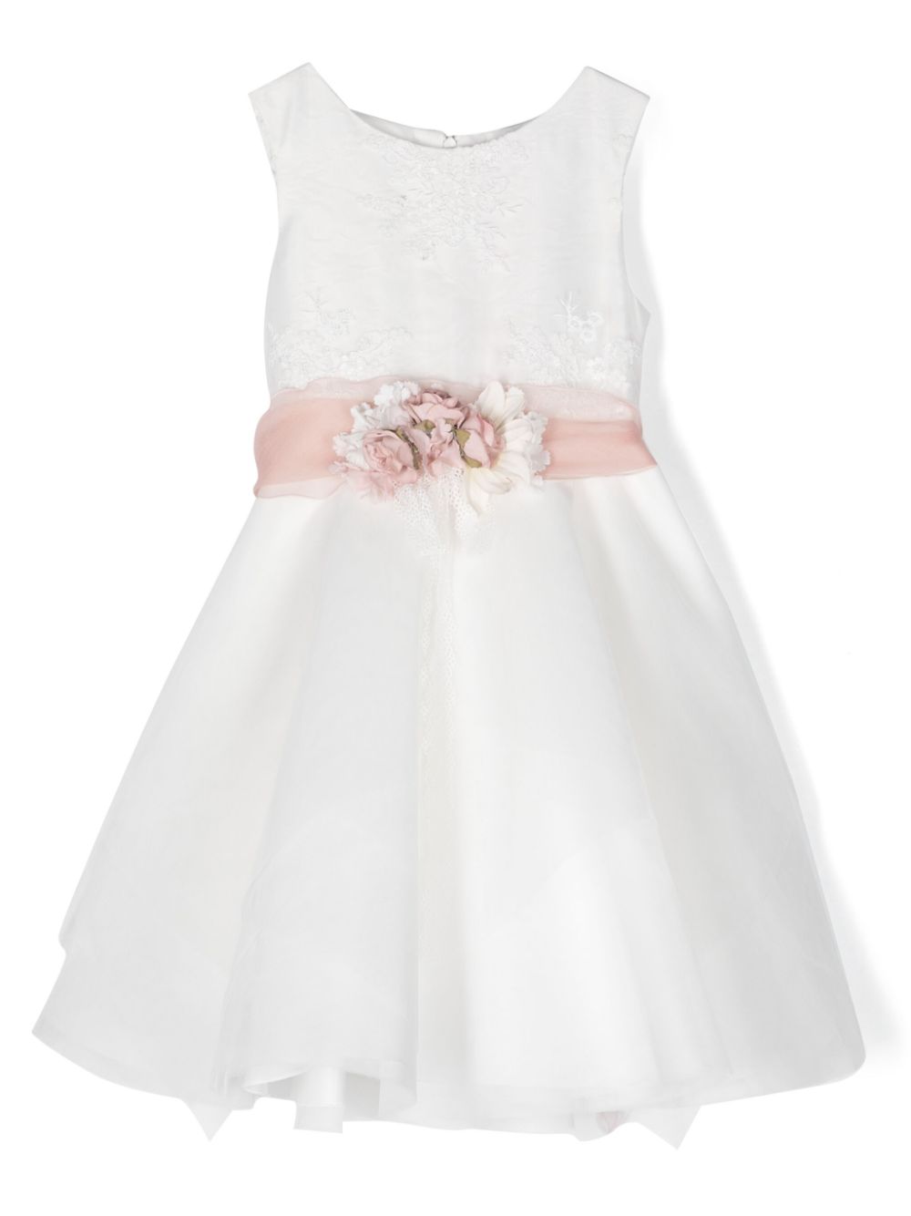 Mimilù floral-appliqué full-skirt dress - White von Mimilù