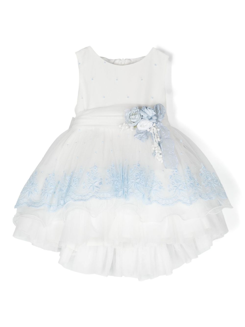 Mimilù floral-appliqué tulle dress - White von Mimilù