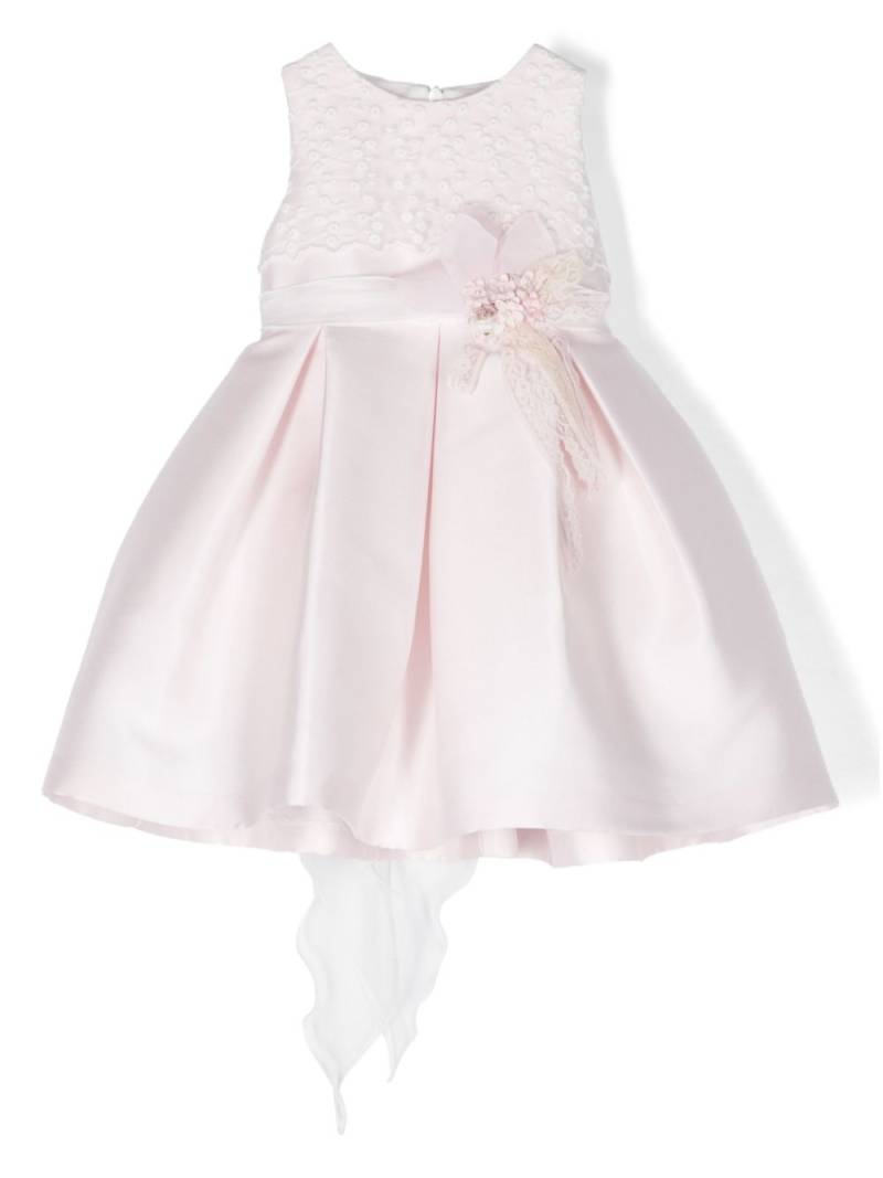 Mimilù floral-embroidered pleated tiered dress - Pink von Mimilù