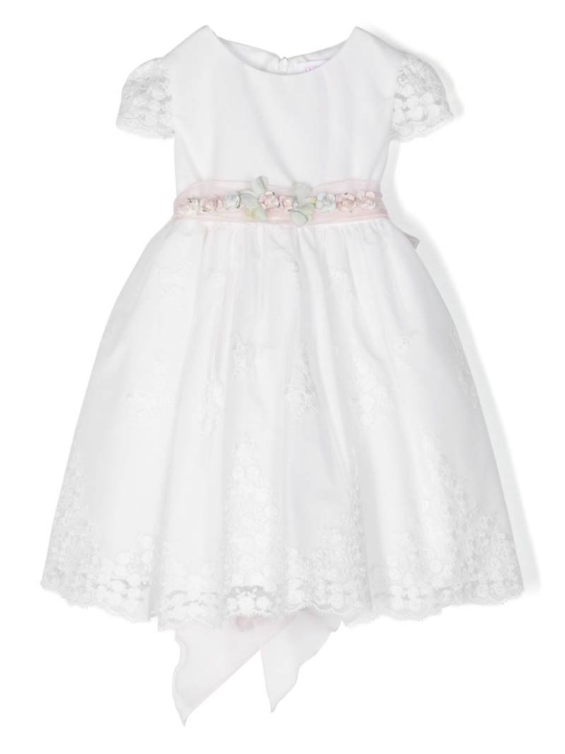 Mimilù floral-embroidered tulle tiered dress - White von Mimilù