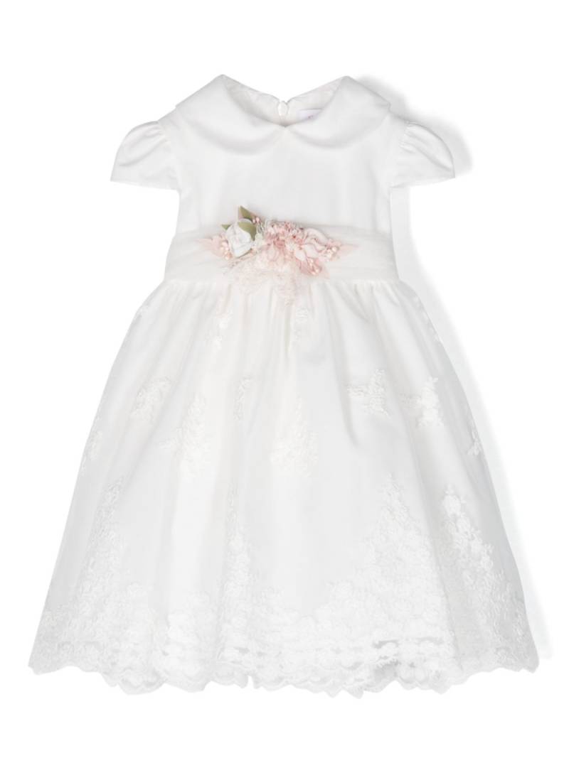 Mimilù floral-embroidered tulle tiered dress - White von Mimilù