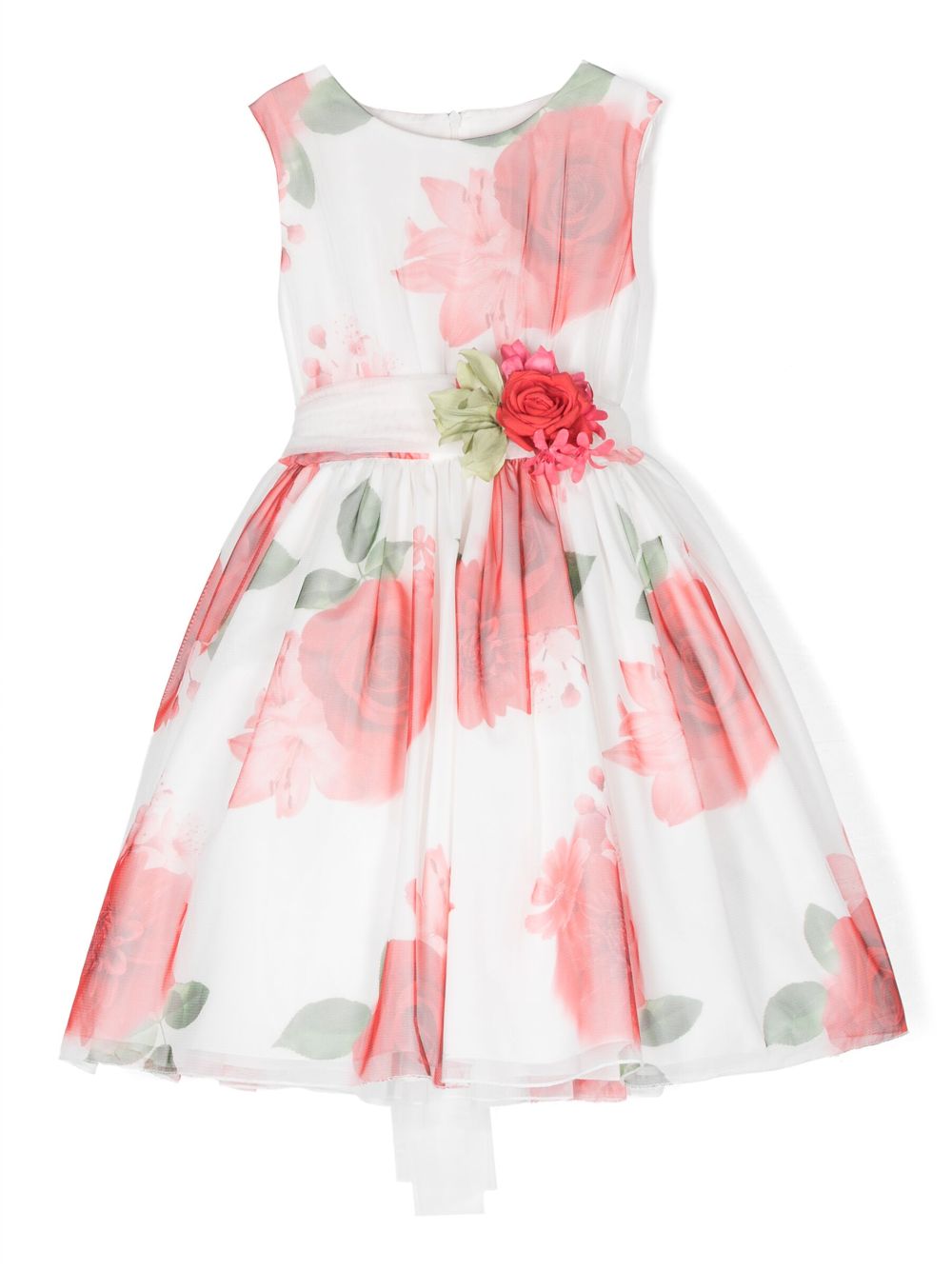 Mimilù rose-print sleeveless tulle dress - White von Mimilù