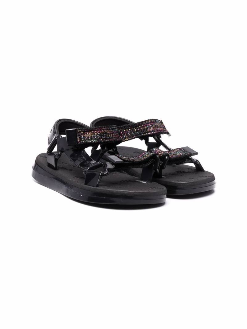 Mini Melissa metallic touch-strap sandals - Black von Mini Melissa