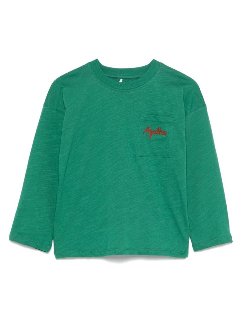 Mini Rodini Agatha-embroidered T-shirt - Green von Mini Rodini