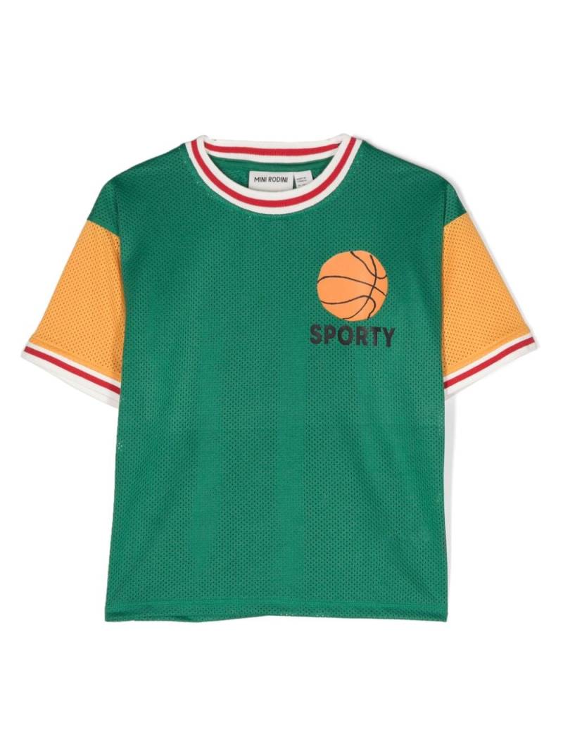 Mini Rodini Basketball mesh T-shirt - Green von Mini Rodini