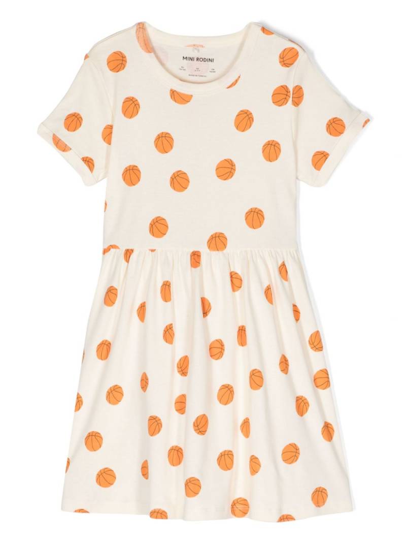 Mini Rodini Basketball organic cotton dress - Neutrals von Mini Rodini