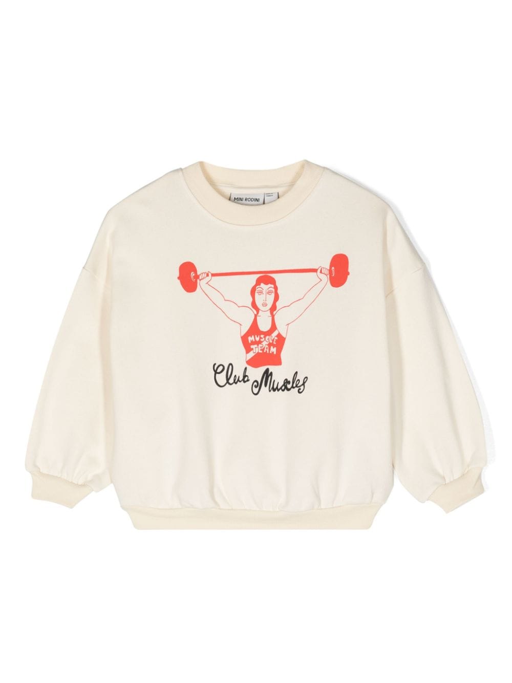 Mini Rodini Club Muscles organic cotton sweatshirt - White von Mini Rodini