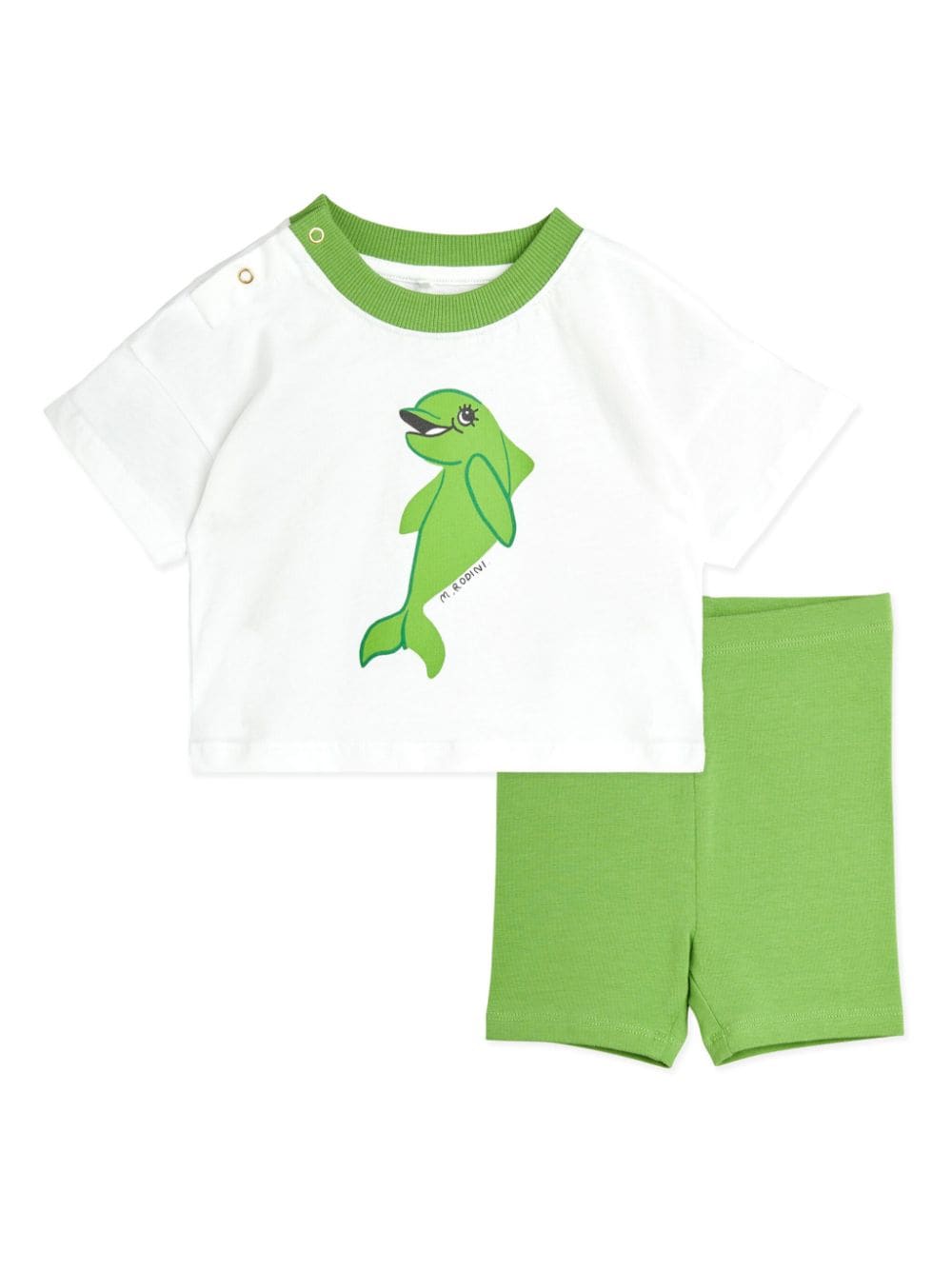 Mini Rodini Dolphin-print cotton tracksuit set - Green von Mini Rodini