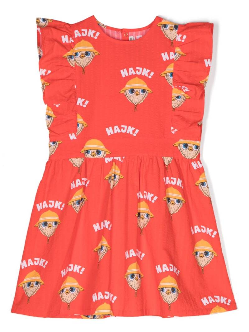 Mini Rodini Hajk!-print mini dress - Red von Mini Rodini