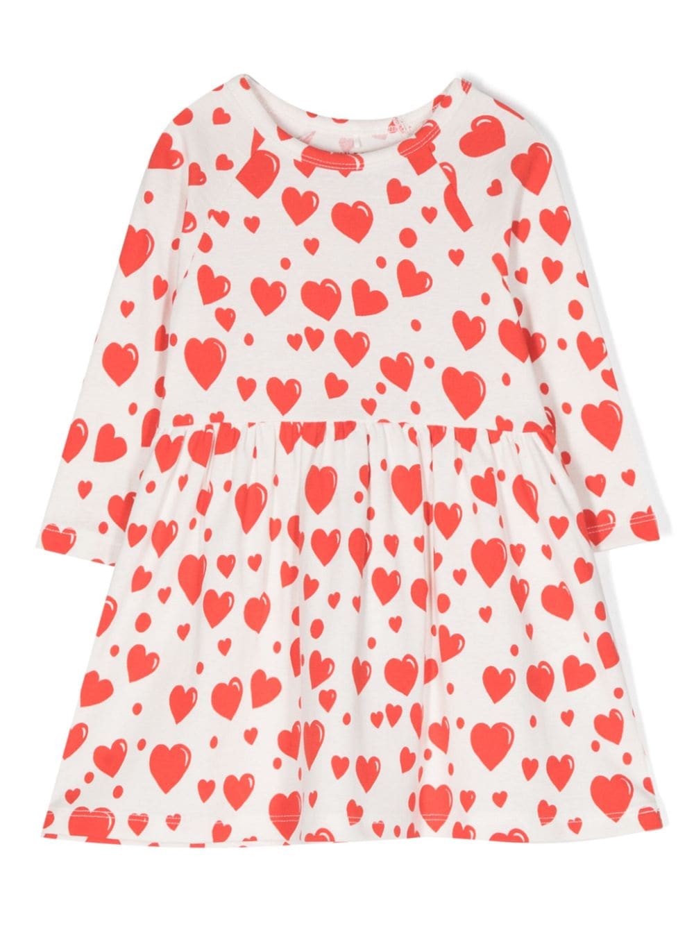 Mini Rodini Hearts-print long-sleeve dress - White von Mini Rodini