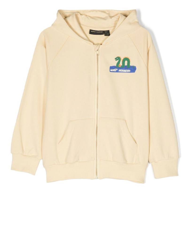 Mini Rodini Nessie print zip-up hoodie - Yellow von Mini Rodini