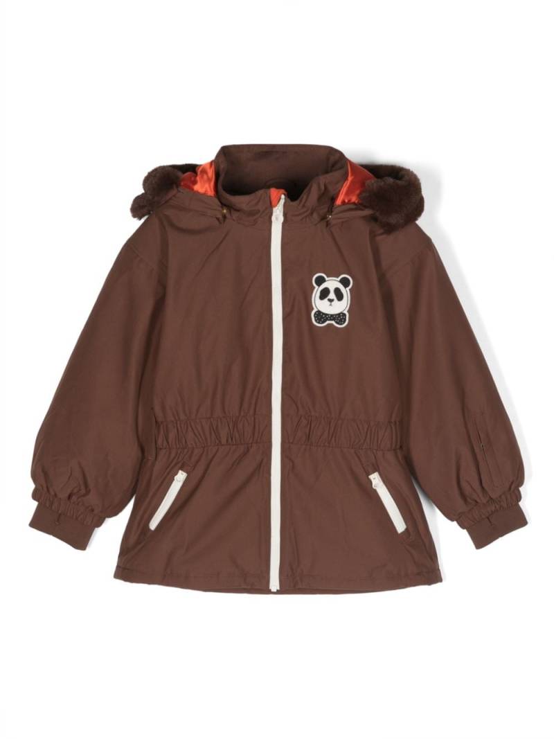 Mini Rodini Panda-patch hooded raincoat - Brown von Mini Rodini