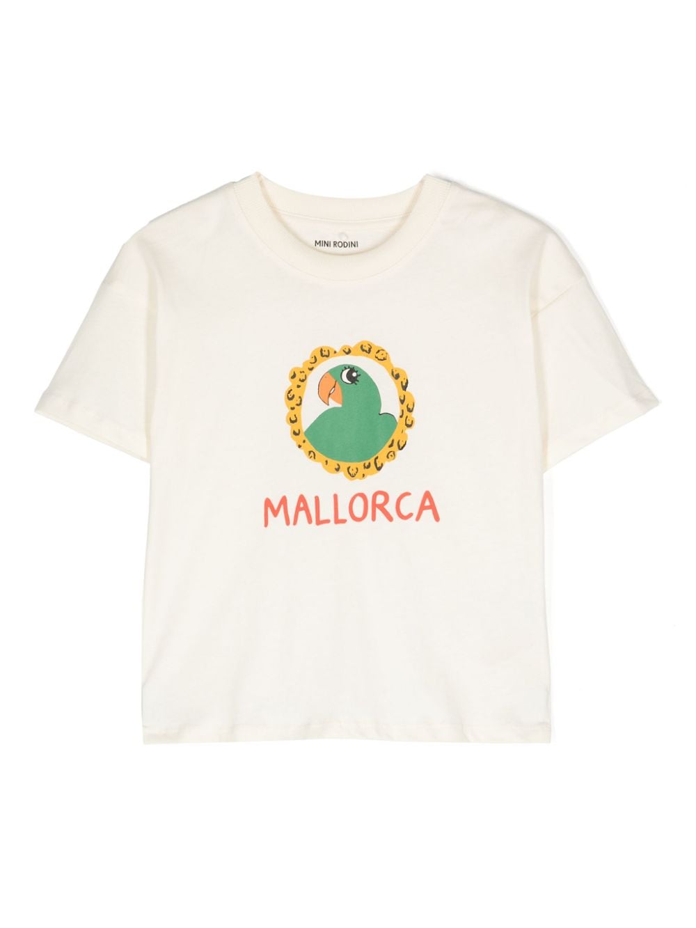 Mini Rodini Parrot-print organic cotton T-shirt - Neutrals von Mini Rodini