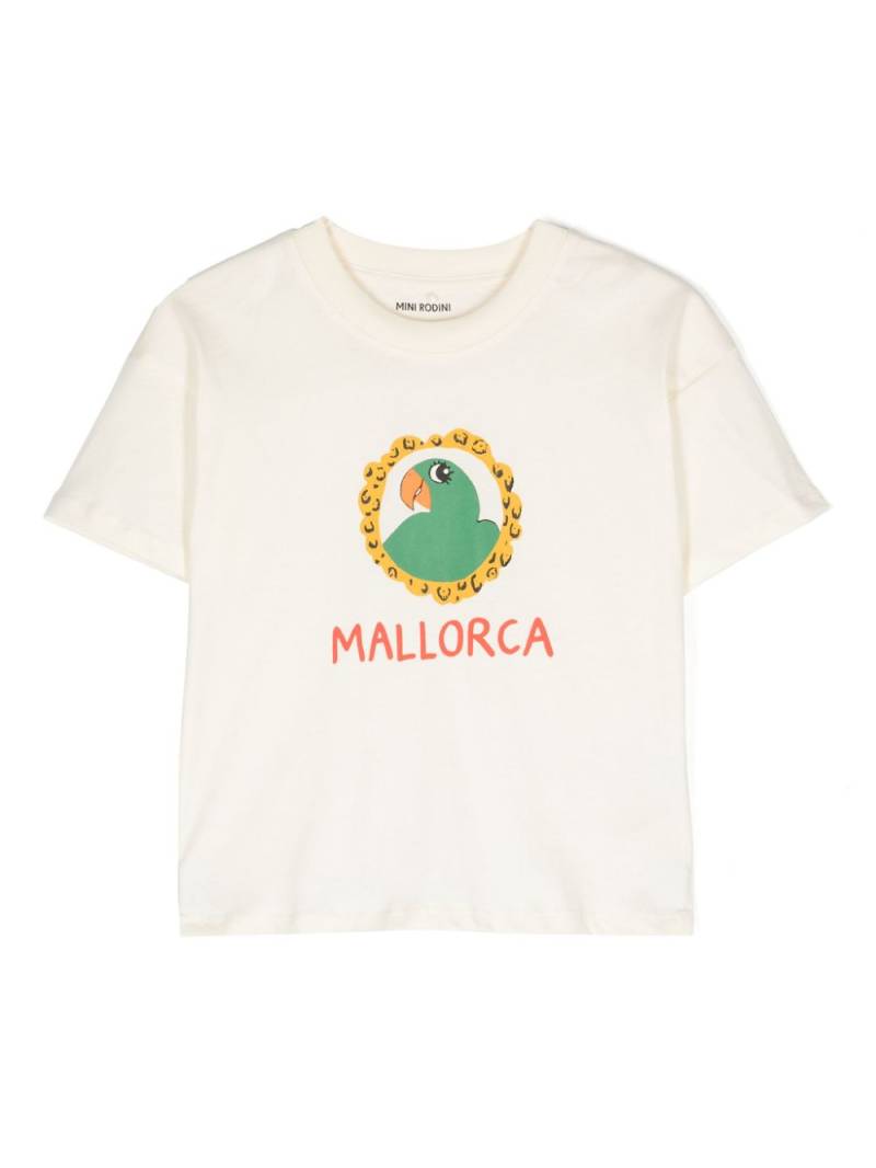 Mini Rodini Parrot-print organic cotton T-shirt - Neutrals von Mini Rodini