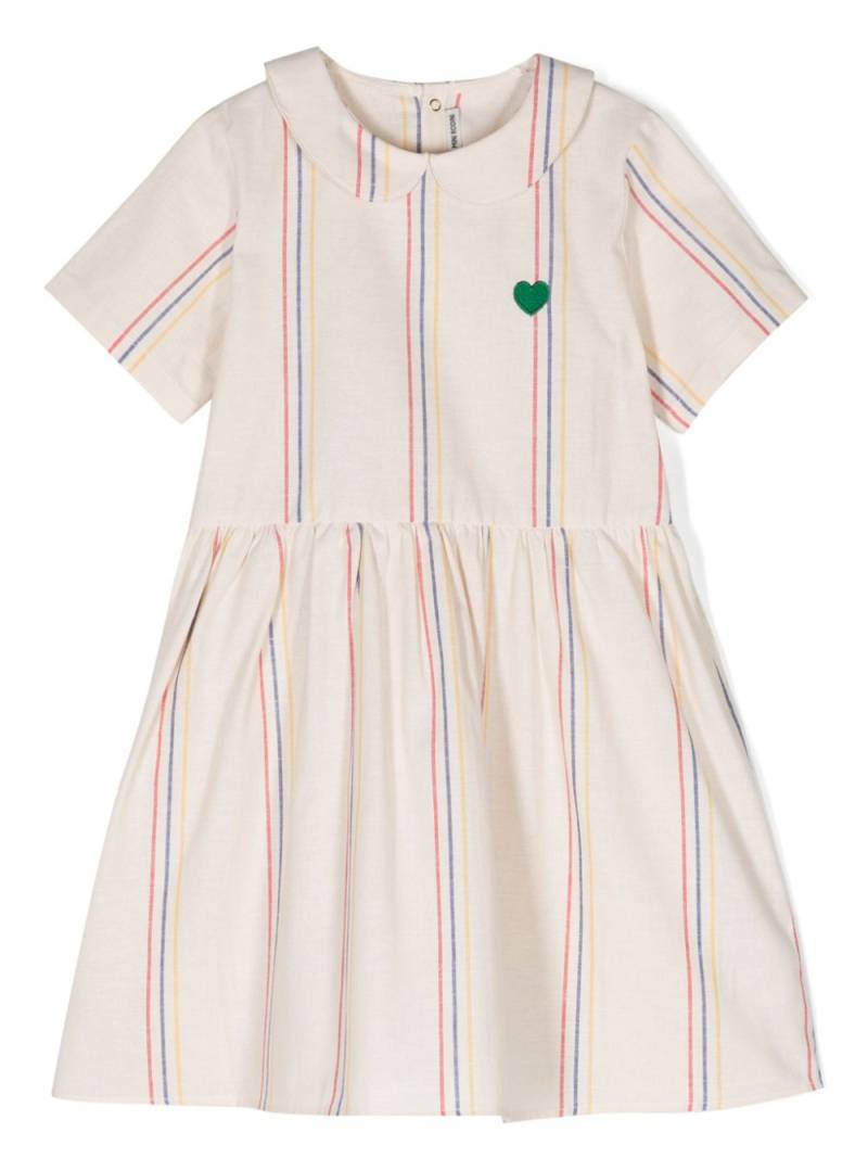 Mini Rodini Peter-pan collar striped dress - Neutrals von Mini Rodini